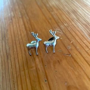 Mini gold reindeer earrings